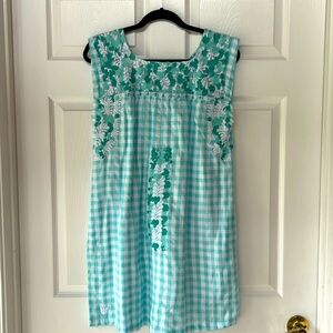 j.marie fun summer dress, embroidered detail, pockets